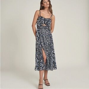 Reiss Blue White Cut Out Sundress (sz 2)